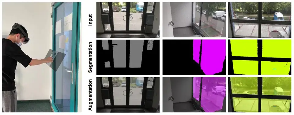 Trans4Trans: Efficient Transformer for Transparent Object Segmentation to Help Visually Impaired People Navigate in the Real World
